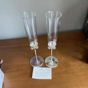 Kate Spade Lennox champagne flutes with box.